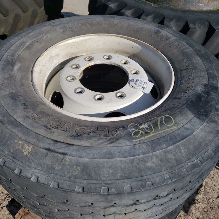 3 425/65R22.5 Tires, 10 bolt rims