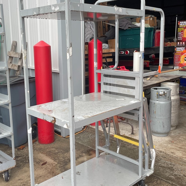 #1302 • Rolling Warehouse Rack and Ladder