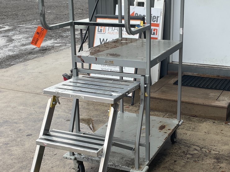 #1301-•-rolling-warehouse-rack-and-ladder-image-1