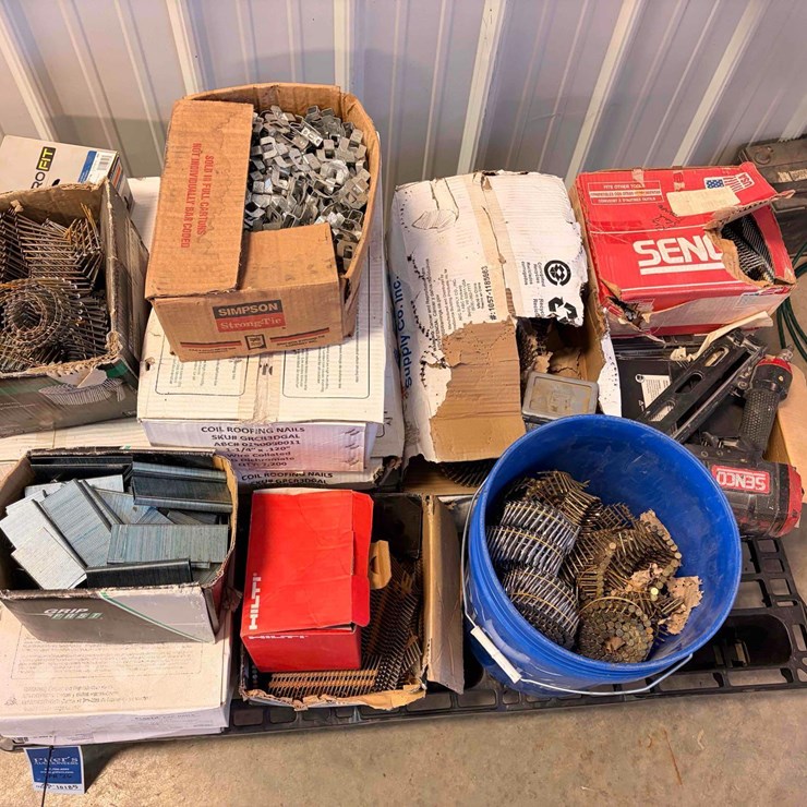 Assortment of Nails Fasteners /W Misc Material