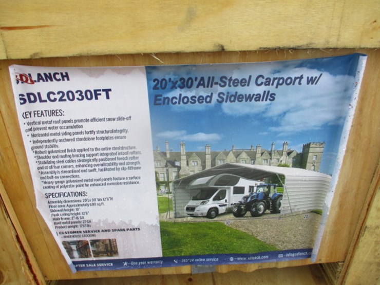 #6881-•-20'x30'all-steel-carport-w/enclosed-sidewalls-image-1