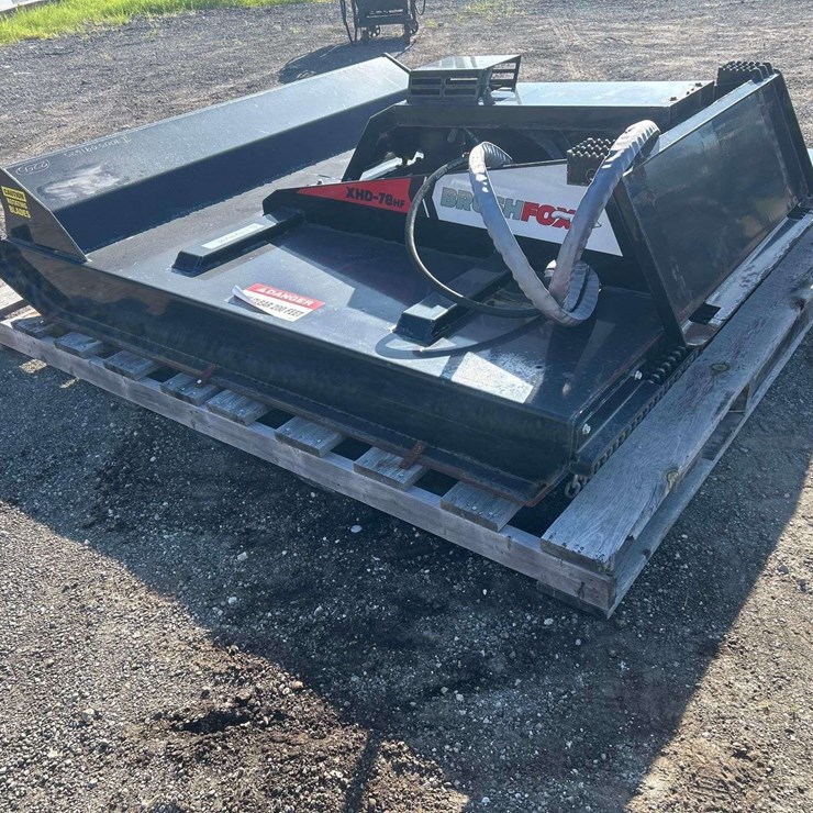 2025 BrushFox XHD-78HF 78in Hydraulic Rotary Brush Cutter Skid Steer Attachment