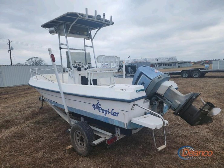 18'-angler-boat-w/-alum.-trailer:-w/-175hp-evinrude-outboard-motor-image-2