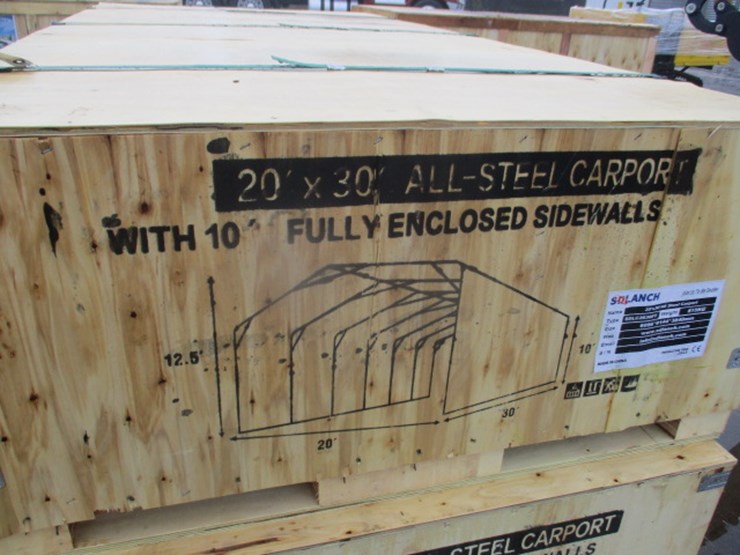 #6564-•-20'x30'all-steel-carport-w/enclosed-sidewalls-image-4