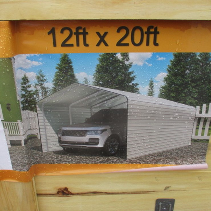 #6947 • 12x20ft Fully Enclosed Steel Shelter