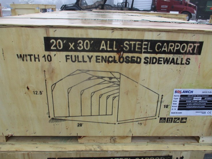 #6562-•-20'x30'all-steel-carport-w/enclosed-sidewalls-image-4