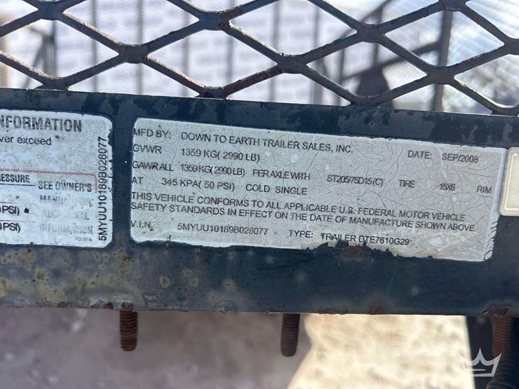 2008-down-to-earth-trailers-dte7610g29-10ft.-s/a-utility-trailer-image-5