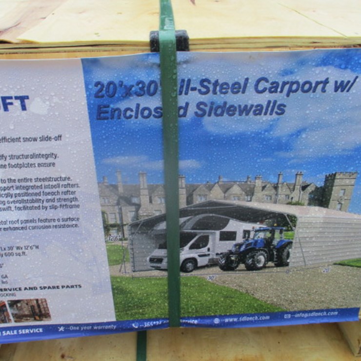 #6564 • 20'x30'All-Steel Carport w/Enclosed Sidewalls