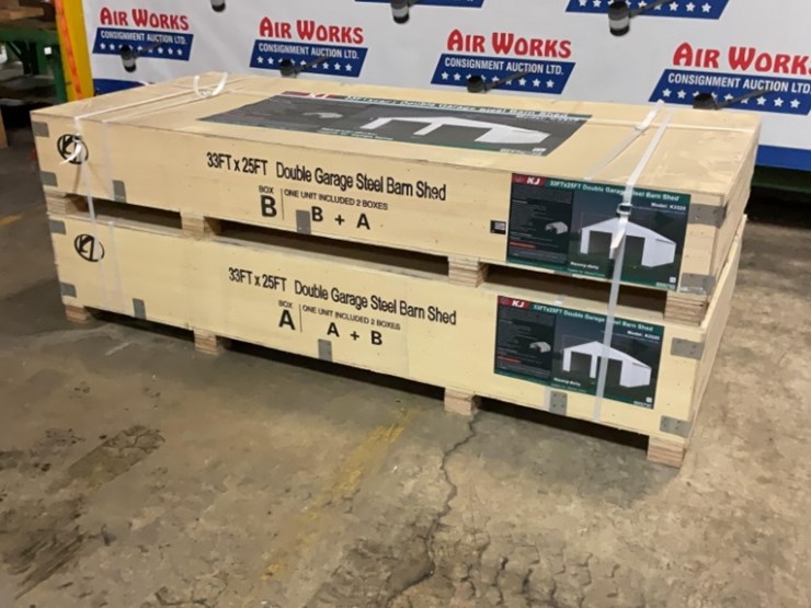 (inv.53018)-new-unused-kj-k3325-double-metal-garage,-25'-x-33'-heavy-duty-shed-image-2