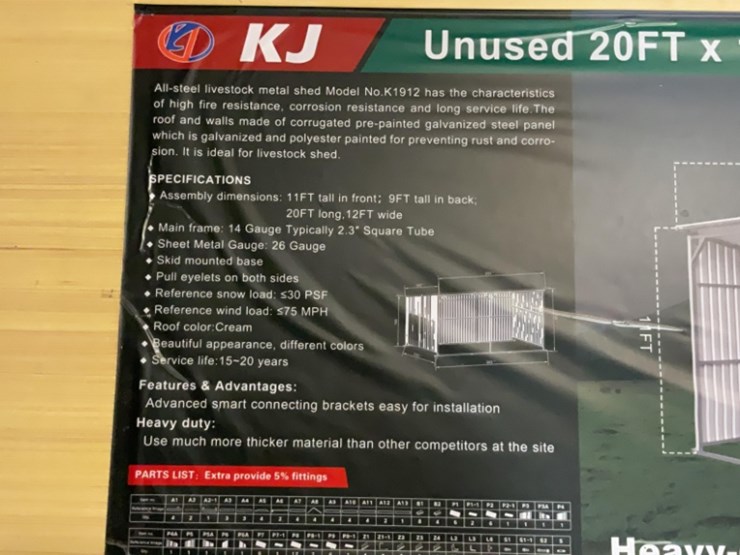 (inv.53016)-new-unused-k1912-metal-livestock-shed,-12'-x-20'-heavy-duty-shed-image-6