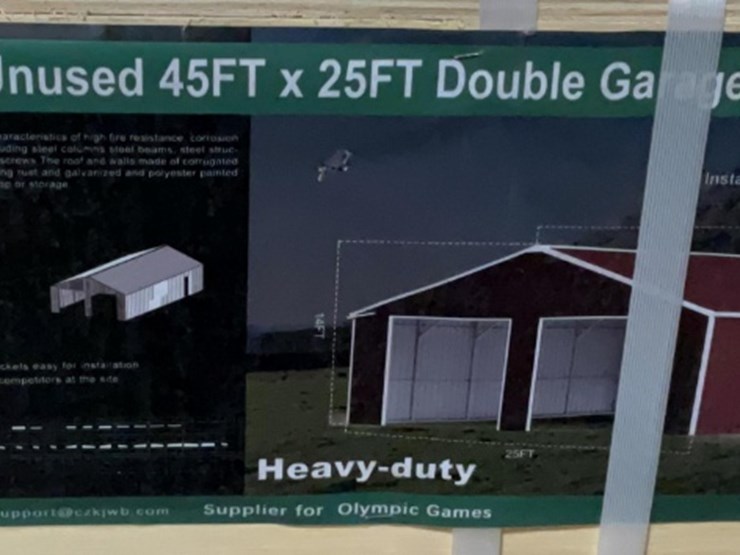 (inv.53017)-new-unused-kj-k4525g-double-metal-garage,-25'-x-45'-heavy-duty-shed-image-1