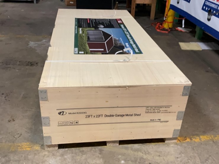 (inv.53022)-new-unused-kj-k2223g-double-metal-garage-shed,-22'-x-23'-heavy-duty-shed-image-7