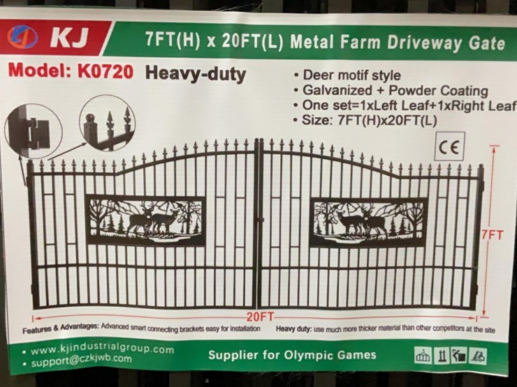 (inv.53029)-new-unused-kj-k0720-metal-driveway-gate-with-deer-motif,-20'-wide-x-7'-tall-image-1