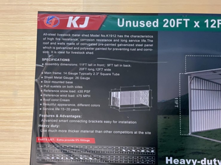 (inv.53024)-new-unused-kj-k1912-metal-livestock-shed,-12'-x-20'-shed-image-7