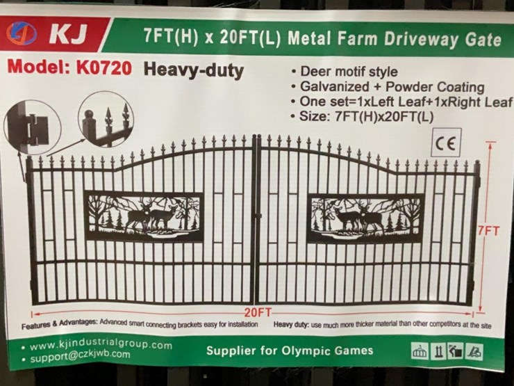 (inv.53029)-new-unused-kj-k0720-metal-driveway-gate-with-deer-motif,-20'-wide-x-7'-tall-image-1