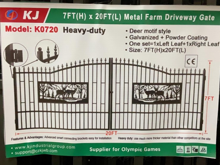 (inv.53029)-new-unused-kj-k0720-metal-driveway-gate-with-deer-motif,-20'-wide-x-7'-tall-image-1