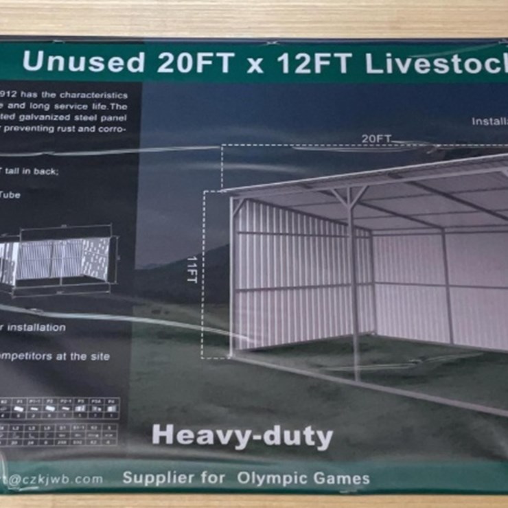 (Inv.53021) New Unused KJ K1912 Metal Livestock Shed, 12' x 20' Heavy Duty