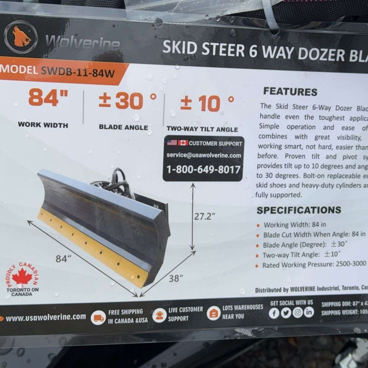 Unused Skid Steer 6-Way Dozer Blade(w controller)