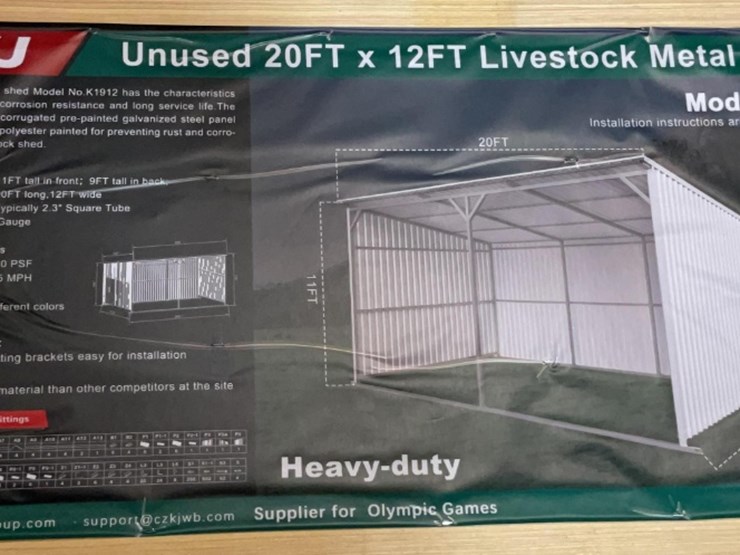 (inv.53009)-new-unused-kj-k1912-metal-shed,-12'-x-20'-heavy-duty-image-1
