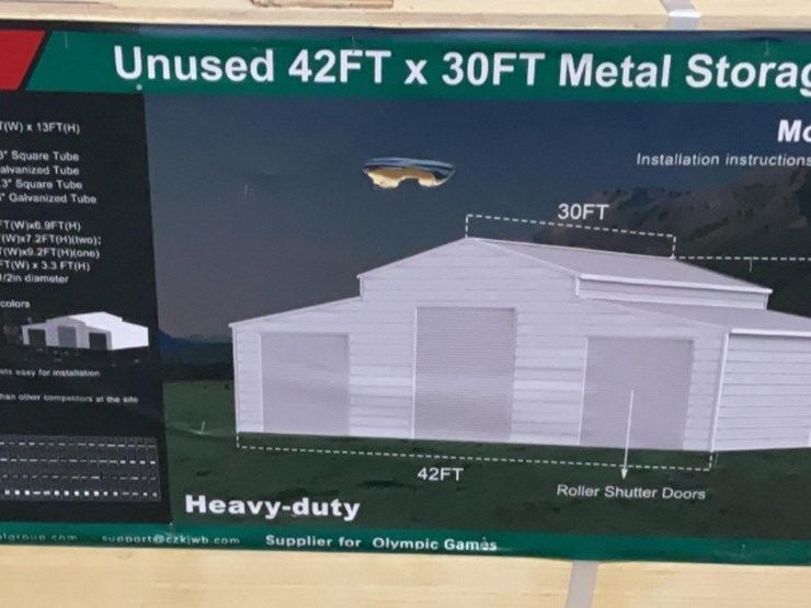 (inv.53015)-new-unused-kj-k4230w-metal-storage-shed,-30'-x-42'-heavy-duty-shed-image-1