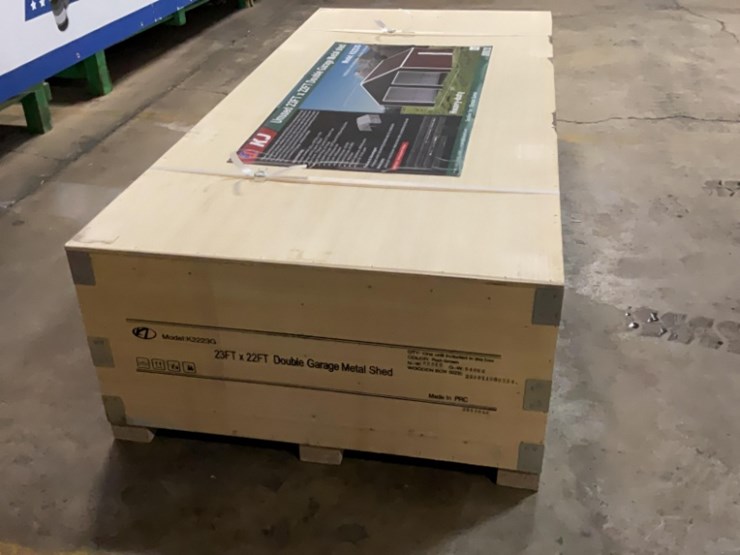 (inv.53022)-new-unused-kj-k2223g-double-metal-garage-shed,-22'-x-23'-heavy-duty-shed-image-3