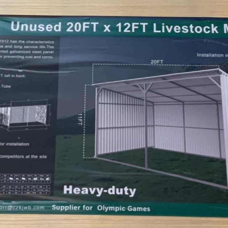 (Inv.53024) New Unused KJ K1912 Metal Livestock Shed, 12' x 20' Shed