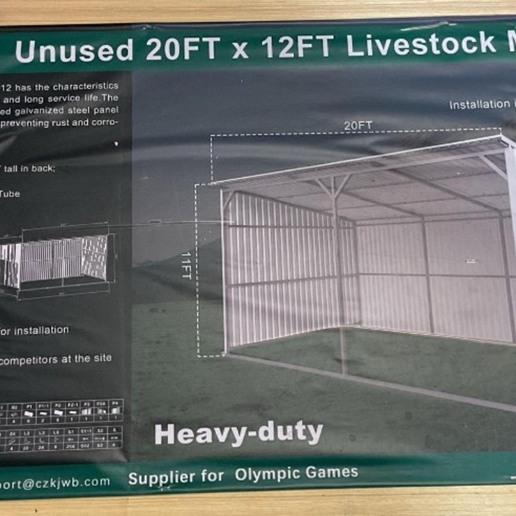 (Inv.53005) New Unused KJ K1912 Metal Shed, 12' x 20' Heavy Duty Shed