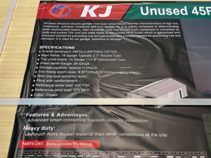 (inv.53027)-new-unused-kj-k4525-double-metal-garage,-25'-x-45'-heavy-duty-garage-image-5