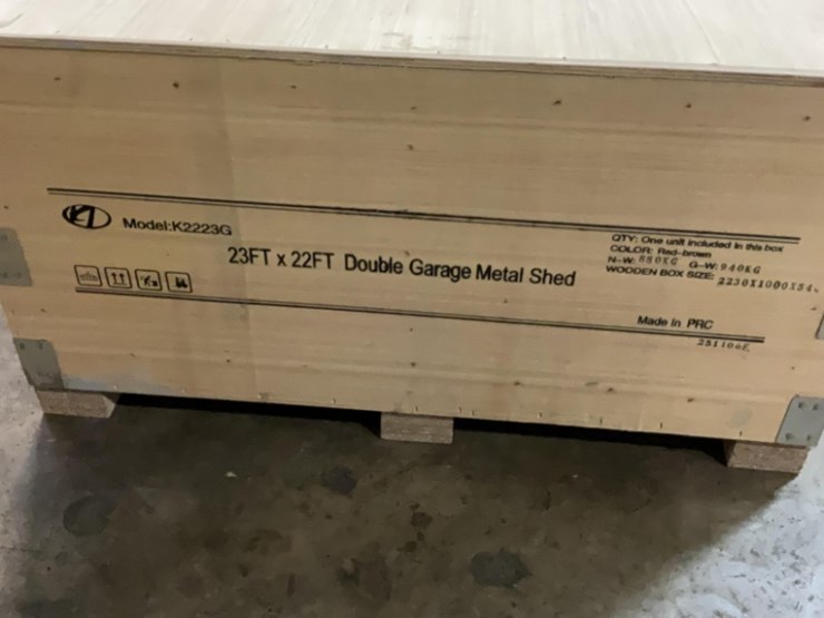 (inv.53022)-new-unused-kj-k2223g-double-metal-garage-shed,-22'-x-23'-heavy-duty-shed-image-5