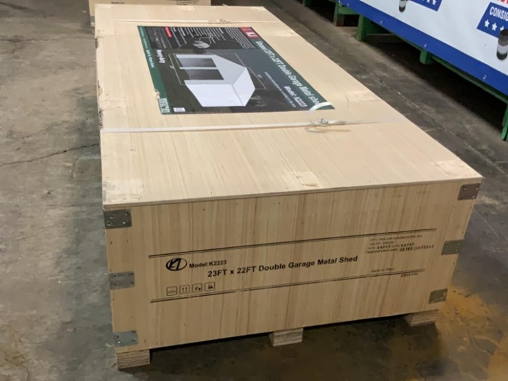 (inv.53019)-new-unused-kj-k2223-double-metal-garage,-22'-x-23'-heavy-duty-shed-image-2