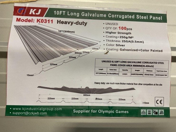(inv.53004)-new-unused-kj-k0311-corrugated-galvalume-steel-panel,-100-pcs.-10'-long-25-ga.-image-4