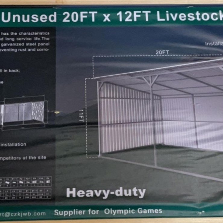 (Inv.53008) New Unused KJ K1912 Metal Shed, 12' x 20' Heavy Duty.