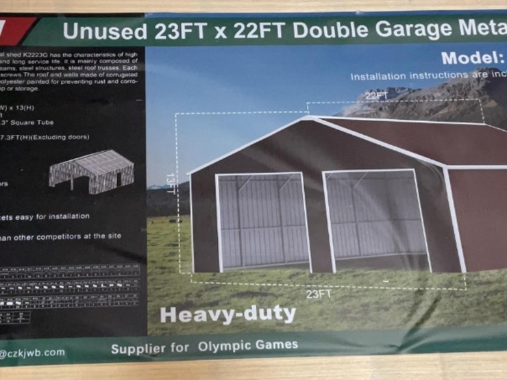 (inv.53011)-new-unused-k2223g-double-garage-shed,-22'-x-23'-heavy-duty-garage-image-1