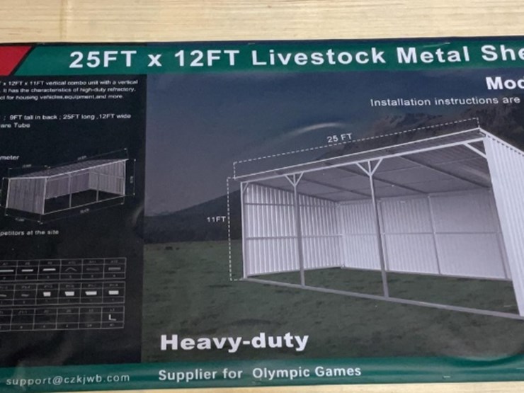 (inv.53006)-new-unused-kj-k2512-metal-shed,-12'-x-25'-heavy-duty-image-1