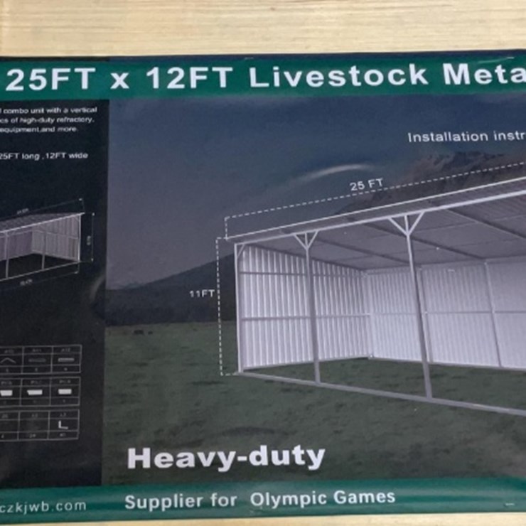 (Inv.53006) New Unused KJ K2512 Metal Shed, 12' x 25' Heavy Duty