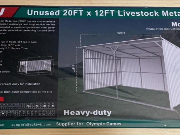 (inv.53016)-new-unused-k1912-metal-livestock-shed,-12'-x-20'-heavy-duty-shed-image-1