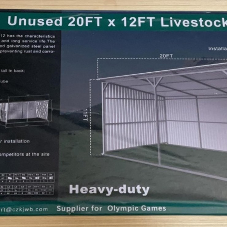 (Inv.53016) New Unused K1912 Metal Livestock Shed, 12' x 20' Heavy Duty Shed