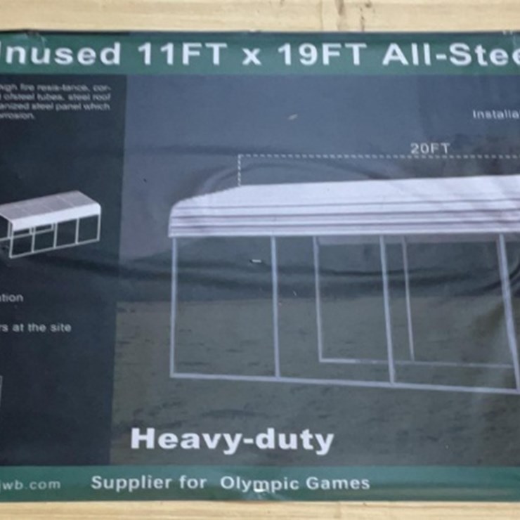 (Inv.53023) New Unused KJ K1119 All Steel Carport, 11' x 19' Carport