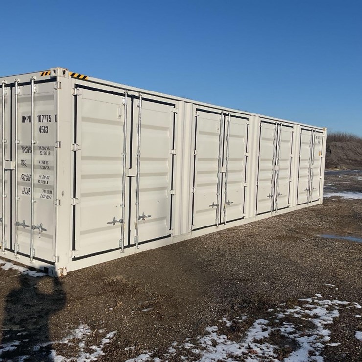 (Inv.51009) New 1 Trip 40' High Cube Multi Door Shipping Container, 1 End Door, 4 Side Doors