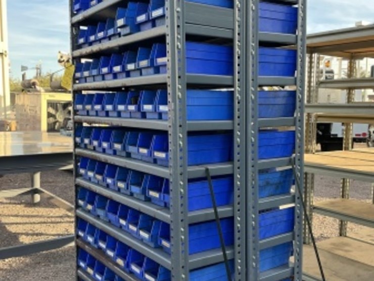 (2)-shelving-units-w/-plastic-organizer-bins-image-2