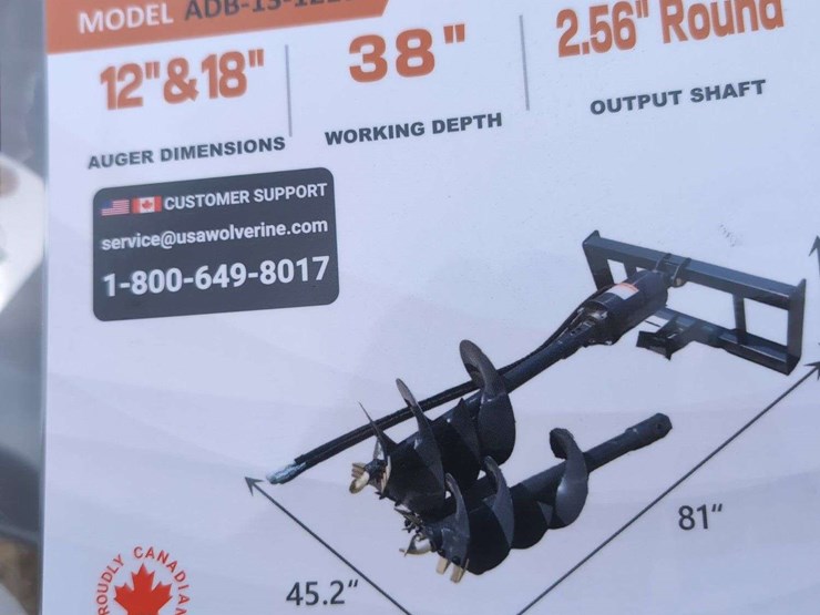 (1)-wolverine-skid-steer-auger-drive-and-bit-12"-&-18"---adb-131218r-image-2