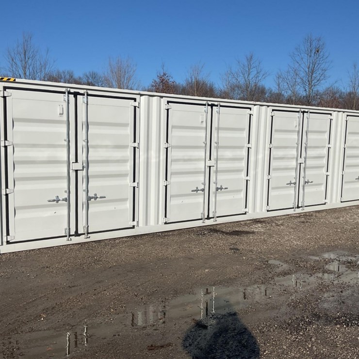 (Inv.51053) New 1 Trip High Cube Multi Door Shipping Container, 1 End Door, 4 Double Side Doors