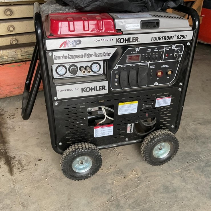 (Inv.50078) AMP Four Front 9250 Generator, Welder, Plasma Cutter, Compressor, 14 Hp Kohler Engine