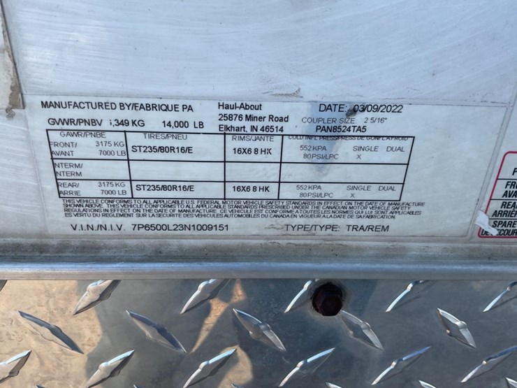 (inv.51015)-2023-haul-about-trailer-vin:-7p6500l23n1009151,-gvwr-14,000-lbs,-roll-up-rear-door-image-5