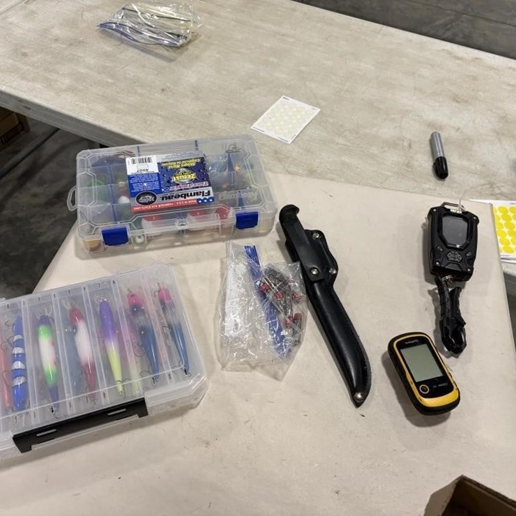 Fishing Items, filet knife, scale, GPS