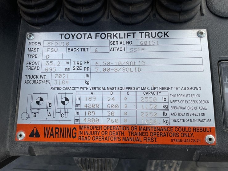 (inv.51000)-2016-toyota-8fdu18-diesel-forklift,-567-hours,-4000-cap,-3-stage-mast,-fork-positioner-image-11