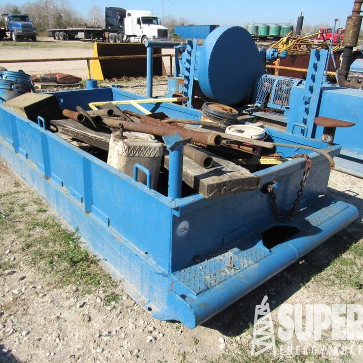 (1-236) 15"H x 5'W x 10'L Junkbox, On 17'L Skid