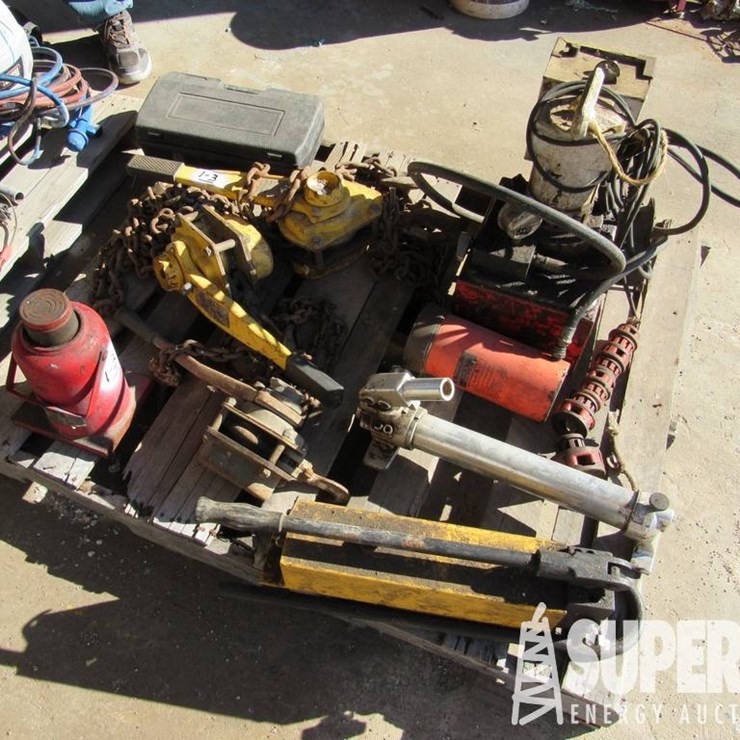 (1-3) POWER TEAM 10-Ton Hydraulic Cylinder, w/ Hy...