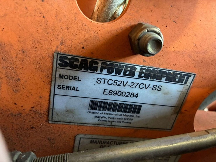 scag-tiger-cat-52"-mowing-deck-showing-1615-hours-image-15