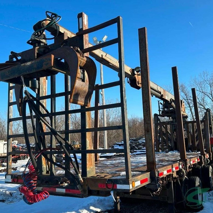 1997 Transport Log Hauler Trailers with crane both trailers sell together